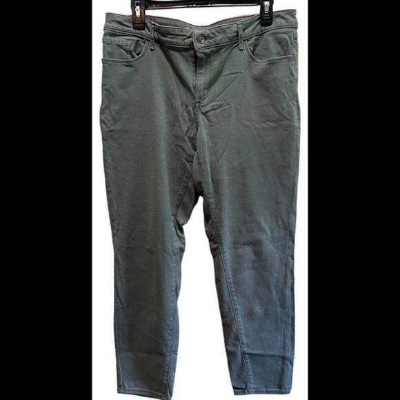 Eddie Bauer Women's Slightly Curvy Skinny Ankle Jeans Olive‎ Green ~ Size 12 - Picture 1 of 3
